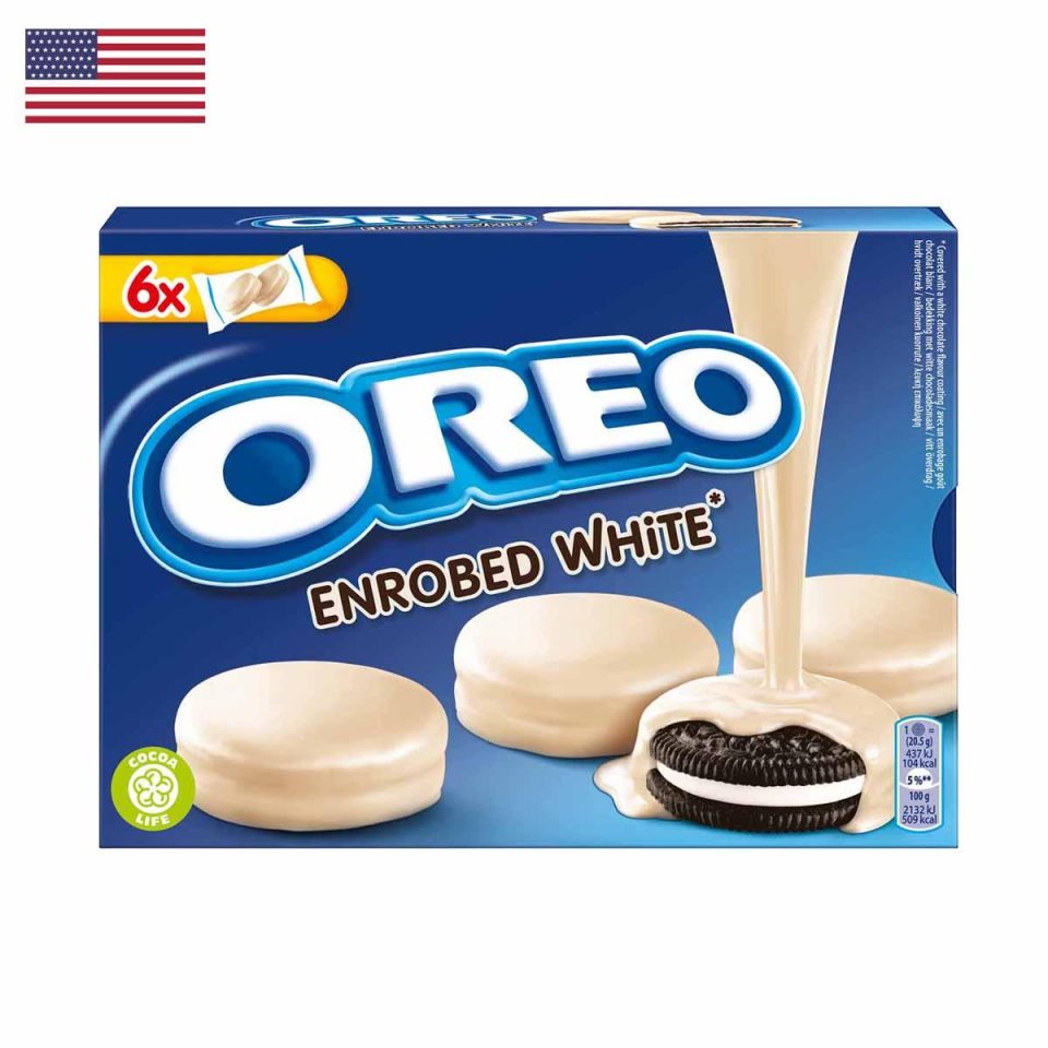 Oreo enrobed white